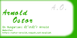 arnold ostor business card